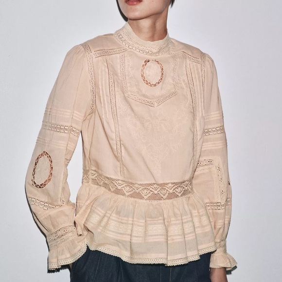 ZW COLLECTION EMBROIDERED ROMANTIC SHIRT - Picture 1 of 12